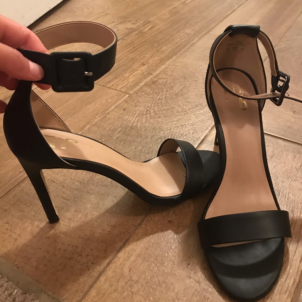 Black ankle strap heels